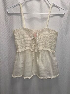 Y2K Juicy Couture White Cami Tube Fairycore Top VTG 100% Cotton Top Sz Small P